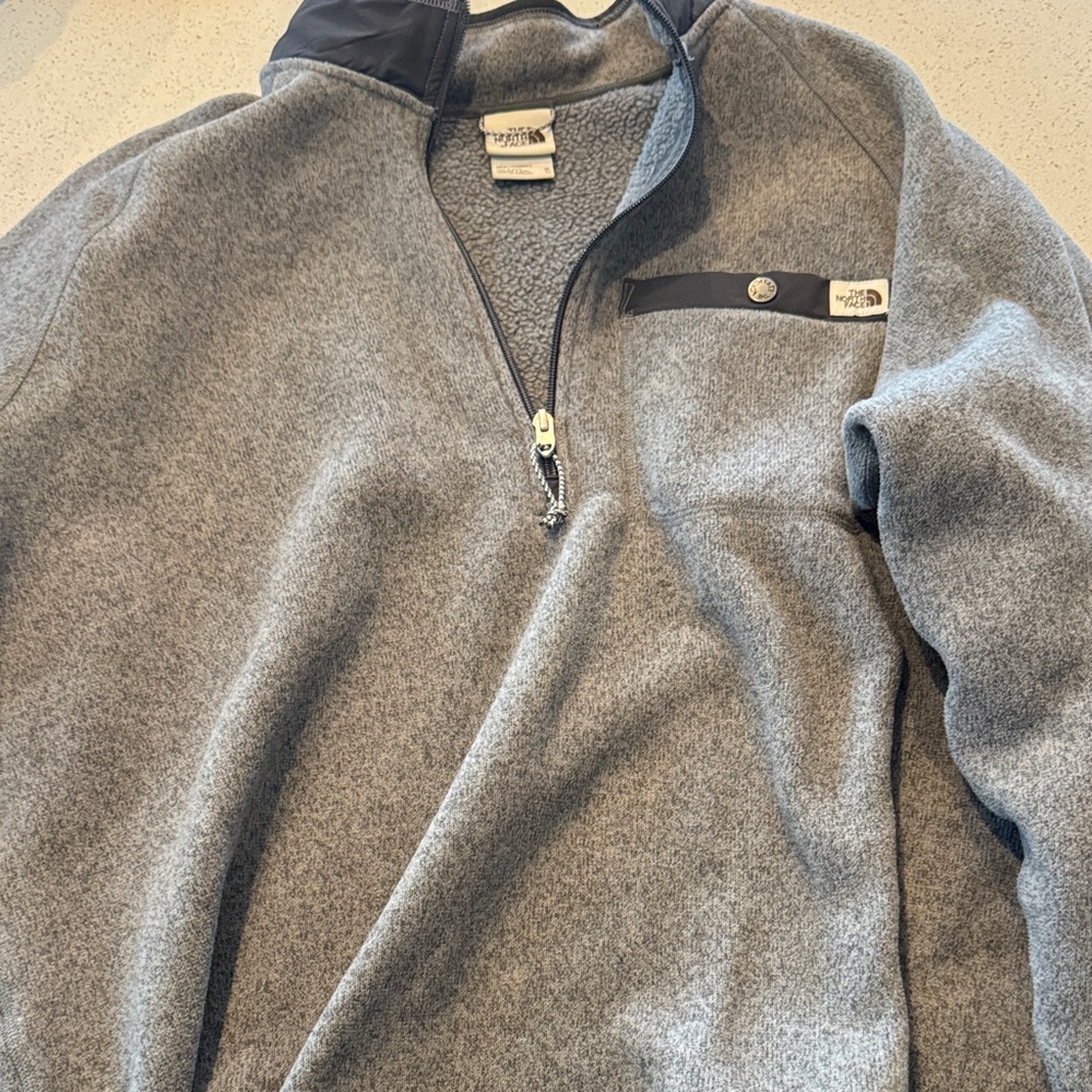 The North Face Men's Zip-Up Gray Sweater